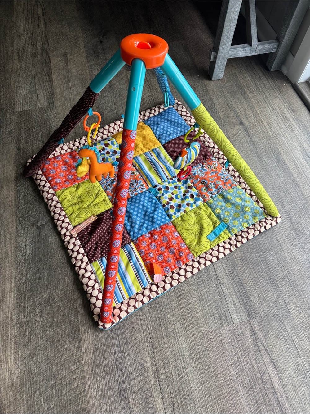 Baby Activity Play Gym - Multicolor Plush Tummy Time Mat